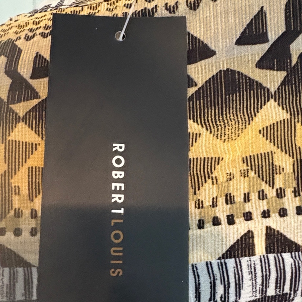 Robert Louis geometric print dress NWT work to evening ready - Picture 6 of 6